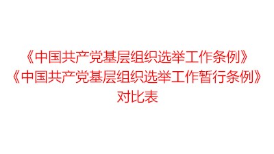 《中国共产党基层组织选举工作条例》与《中国共产党基层组织选举工作暂行条例》对比表